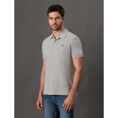 Camisa Polo Masculina Básica Estampa Logo Reissue Calvin Klein Jeans - Cinza