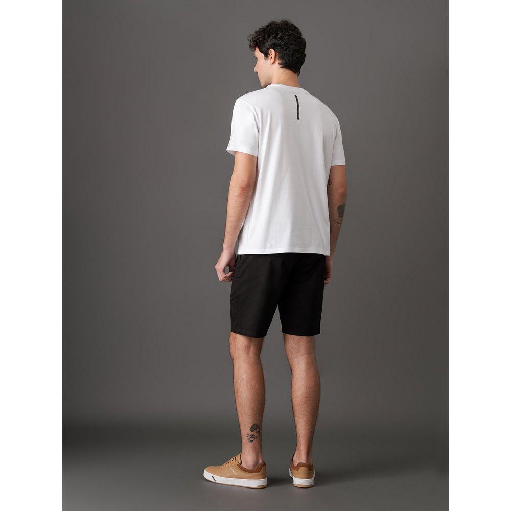 Camiseta Masculina de Algodão Estampa Logo Centralizado Calvin Klein Jeans - Branco - 2
