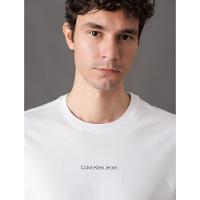 Camiseta Masculina de Algodão Estampa Logo Centralizado Calvin Klein Jeans - Branco