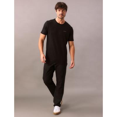 Camiseta Masculina de Algodão Básica Estampa Logo Minimalista No Peito Calvin Klein Jeans - Preto