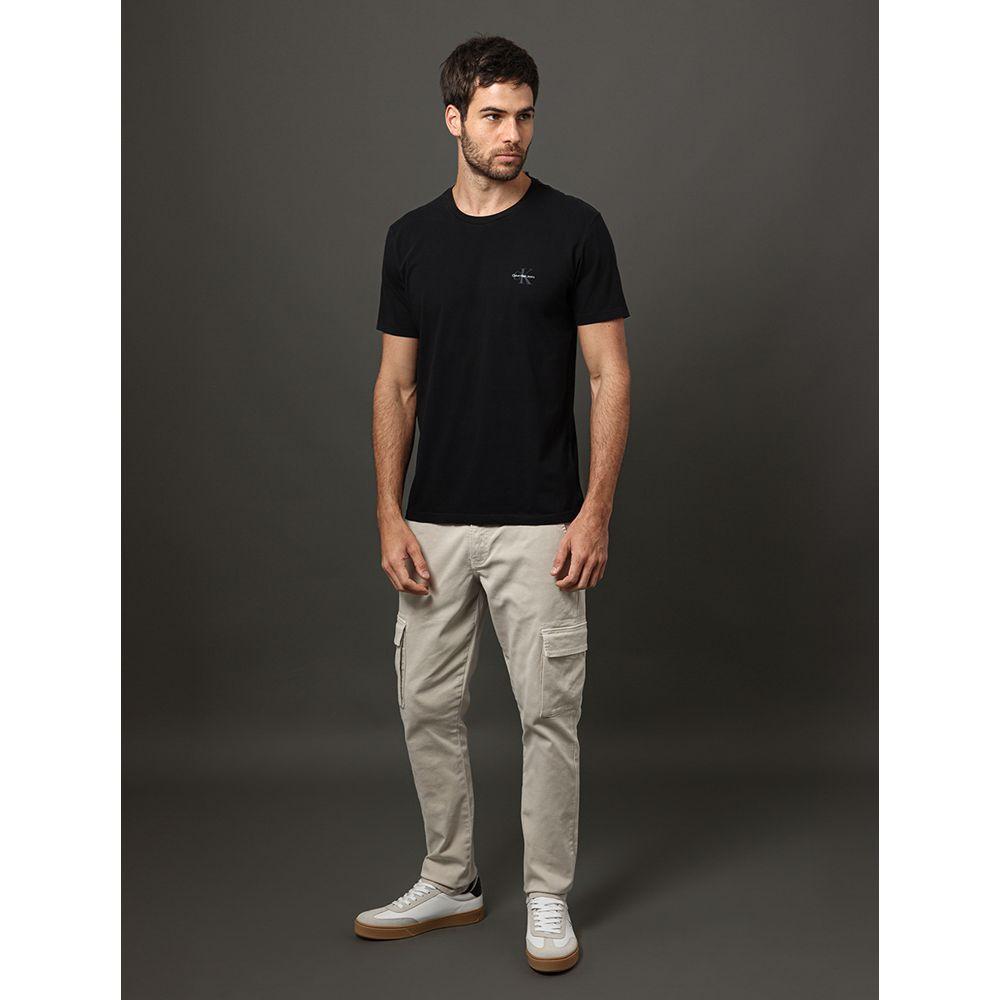 Camiseta Masculina Básica Estampa Logo Reissue No Peito Calvin Klein Jeans - Preto - 3