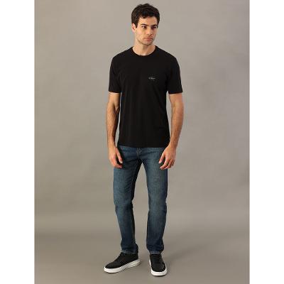 Camiseta Masculina Básica Estampa Logo Reissue No Peito Calvin Klein Jeans - Preto
