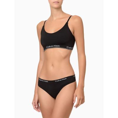 Kit 2 Calcinhas Fio Dental Microfibra Seamless Calvin Klein Underwear - Preto/Skin