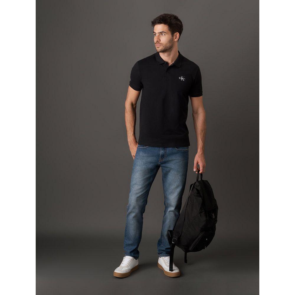 Camisa Polo Masculina Básica Estampa Logo Reissue Calvin Klein Jeans - Preto - 5