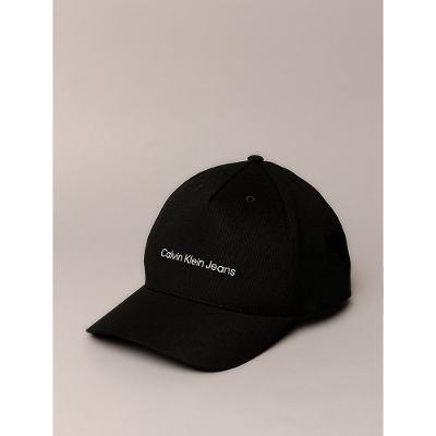 Boné Masculino de Sarja Aba Curva Estampa Logo em Silk Calvin Klein Jeans - Preto