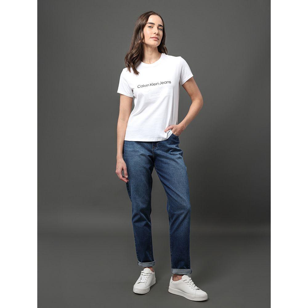 Camiseta Feminina Logo Centralizado Calvin Klein Jeans - Branco - 3