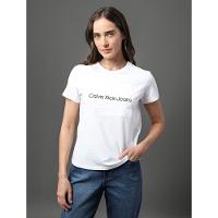 Camiseta Feminina Logo Centralizado Calvin Klein Jeans - Branco - 1