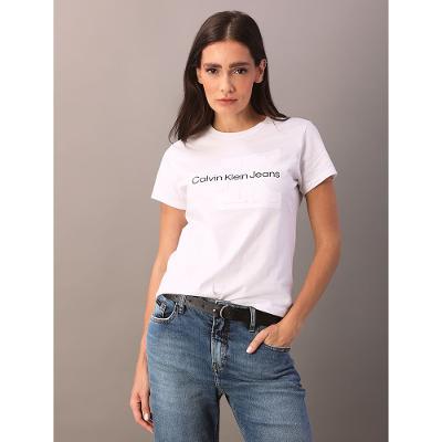 Camiseta Feminina Logo Centralizado Calvin Klein Jeans - Branco
