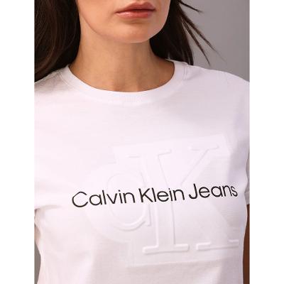 Camiseta Feminina Logo Centralizado Calvin Klein Jeans - Branco