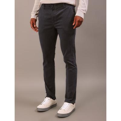 Calça de Sarja Chino Masculina Skinny Com Stretch Cintura Baixa Color Calvin Klein - Azul Marinho
