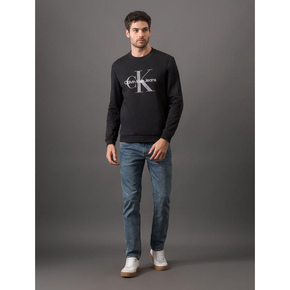 Casaco Masculino Moletom Gola Careca Calvin Klein Jeans - Preto - 3