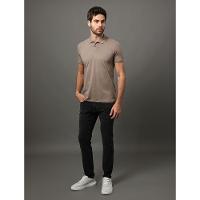 Polo Masculina Slim Pima Calvin Klein Jeans - Caqui Medio - 5