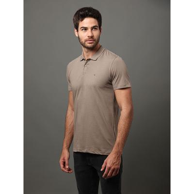 Polo Masculina Slim Pima Calvin Klein Jeans - Caqui Medio