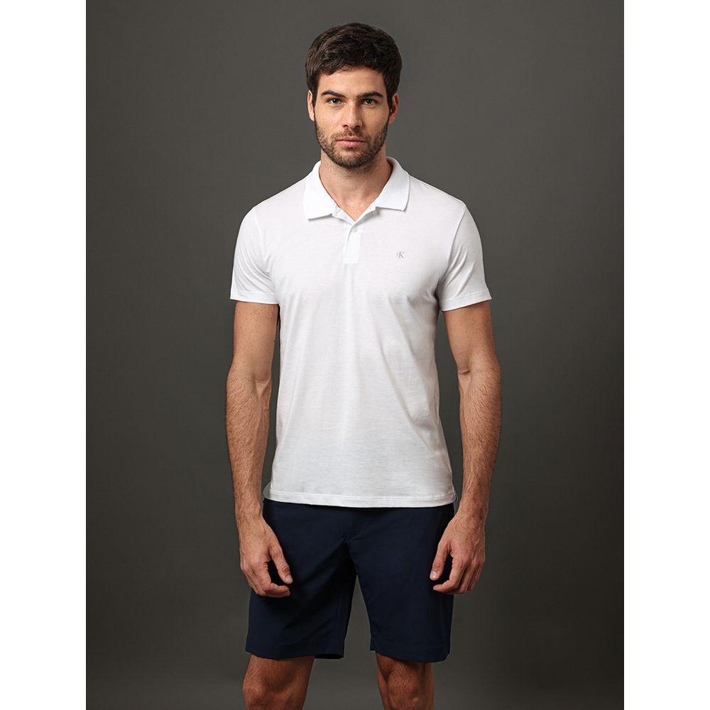 Polo Masculina Slim Pima Calvin Klein Jeans - Branco 2 - 1