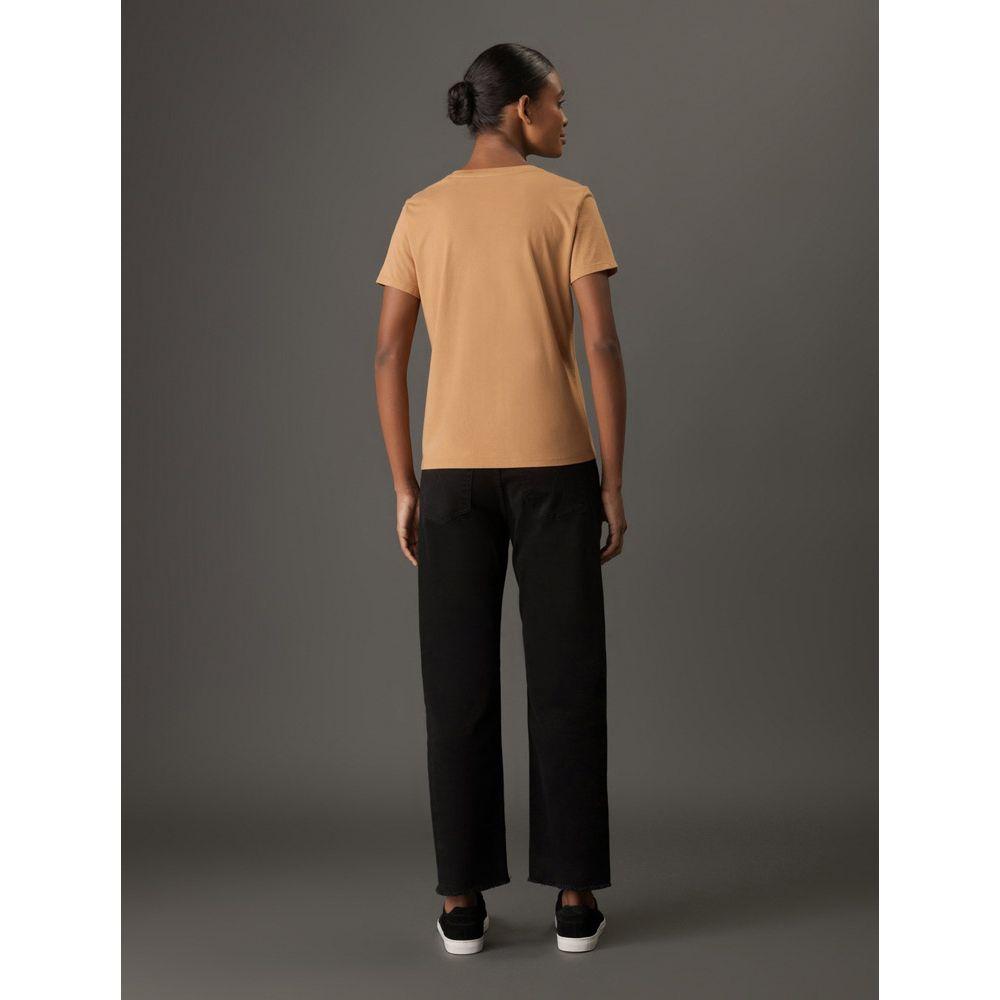 Camiseta Feminina Decote v Re Issue Calvin Klein Jeans - Havana - 2