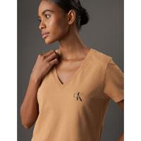 Camiseta Feminina Decote v Re Issue Calvin Klein Jeans - Havana