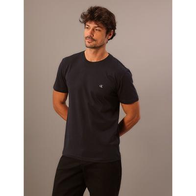 Camiseta Manga Curta Calvin Klein Jeans Masculino Ck Bordado - Marinho