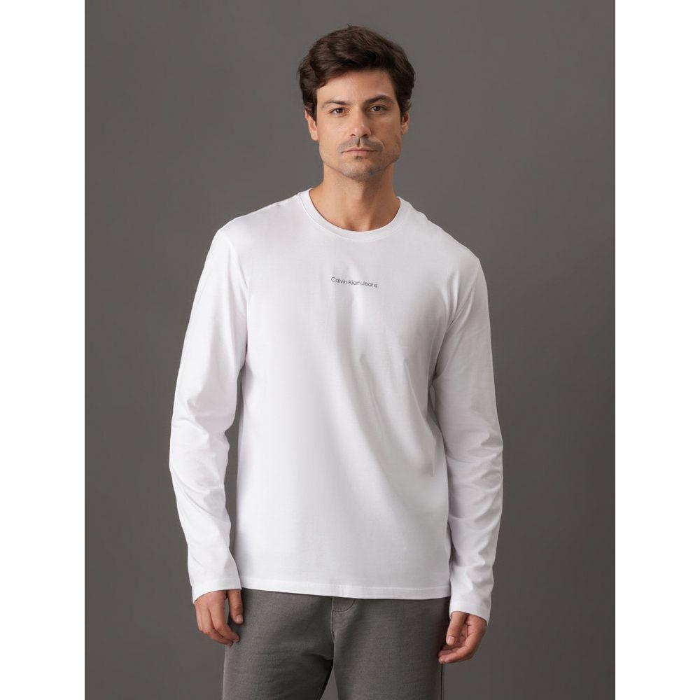 Camiseta Masculina Manga Longa Calvin Klein Jeans - Branco - 1