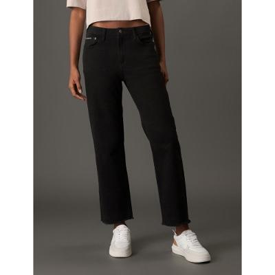 Calça Feminina Color Cropped Straight Calvin Klein Jeans - Preto