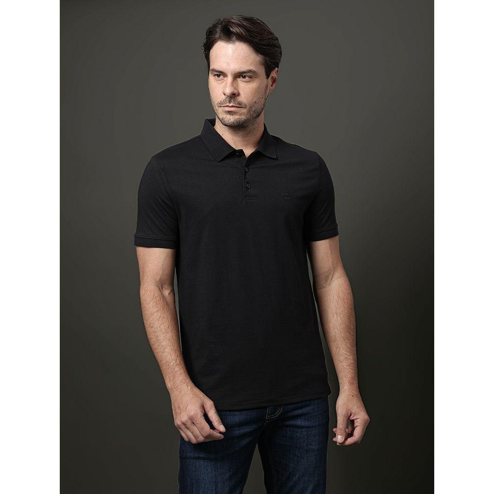 Camiseta Polo Masculina Básica Smooth Cotton Calvin Klein - Preto - 1