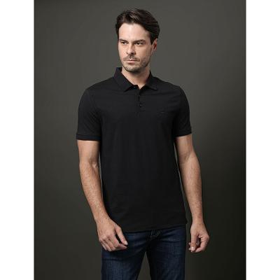 Camiseta Polo Masculina Básica Smooth Cotton Calvin Klein - Preto