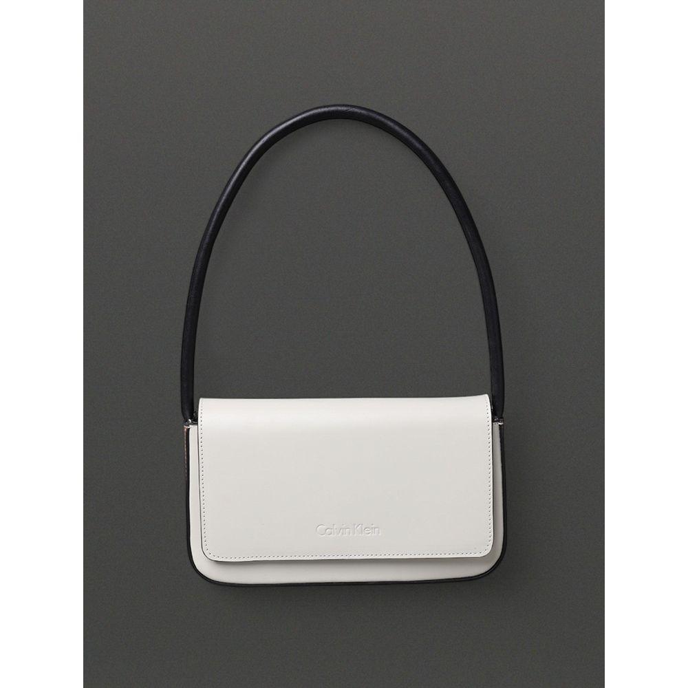 Shoulder Bag Feminina Couro Contraste Calvin Klein - Off White - 1