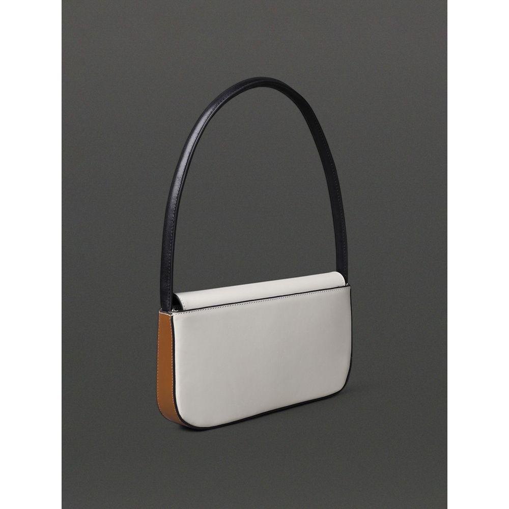 Shoulder Bag Feminina Couro Contraste Calvin Klein - Off White - 2