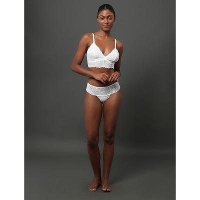 Calcinha Fio Dental Bridal Lace Calvin Klein Underwear - Off White