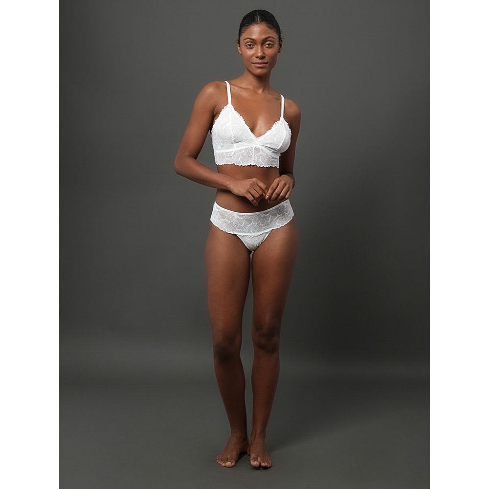 Calcinha Fio Dental Bridal Lace Calvin Klein Underwear - Off White - 1