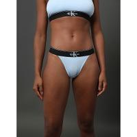 Calcinha Fio Dental Cotton Monogram Calvin Klein Underwear - Azul Claro