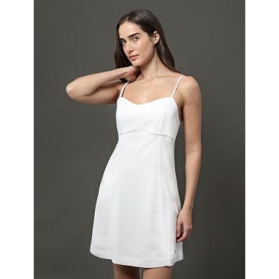 Vestido Feminino Decote Arredondado Calvin Klein Jeans - Branco