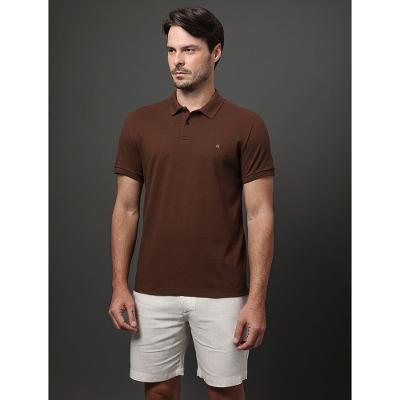 Polo Masculina Slim Sem Friso Calvin Klein - Marrom