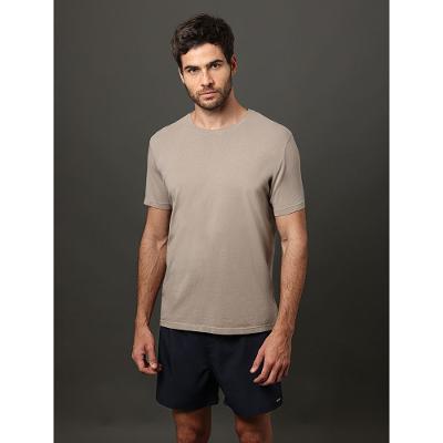 Camiseta Masculina Logo Costas Calvin Klein Swimwear - Caqui Medio