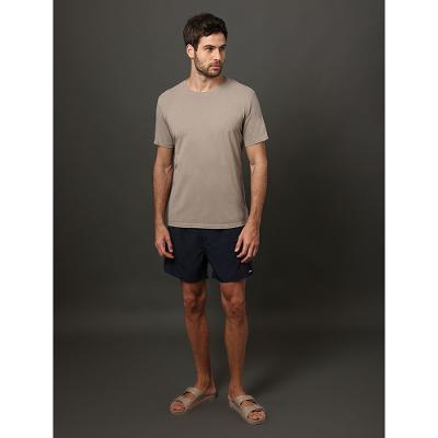 Camiseta Masculina Logo Costas Calvin Klein Swimwear - Caqui Medio