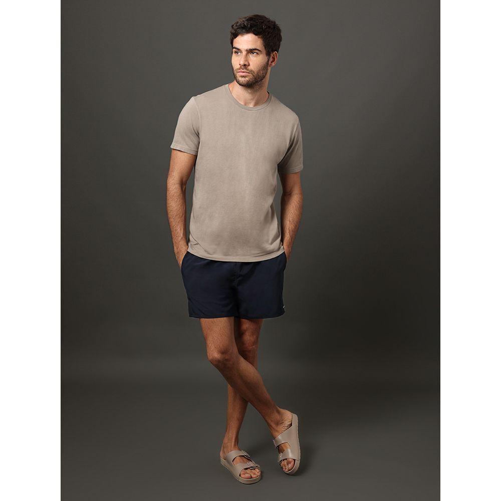 Camiseta Masculina Logo Costas Calvin Klein Swimwear - Caqui Medio - 3