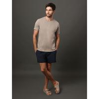 Camiseta Masculina Logo Costas Calvin Klein Swimwear - Caqui Medio - 3