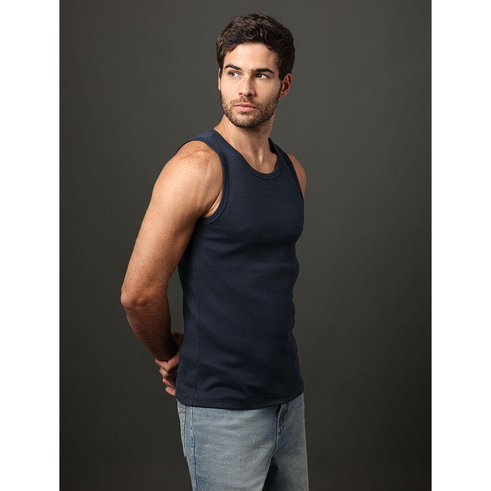 Regata Masculina Ribana Monogram Calvin Klein Jeans - Marinho - 1