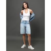 Bermuda Jeans Feminina Baggy Calvin Klein Jeans - Azul Claro - 3