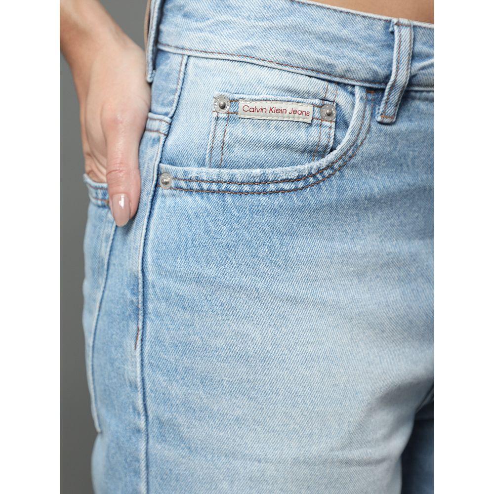 Bermuda Jeans Feminina Baggy Calvin Klein Jeans - Azul Claro - 4