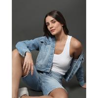 Bermuda Jeans Feminina Baggy Calvin Klein Jeans - Azul Claro - 5