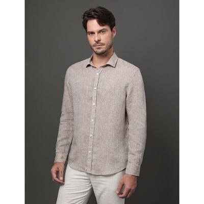 Camisa Masculina Cannes Linen Calvin Klein - Marrom