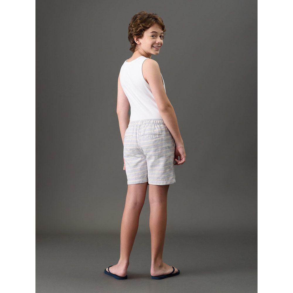 Shorts Menino Elástico Listras Calvin Klein Jeans - Lavanda - 2