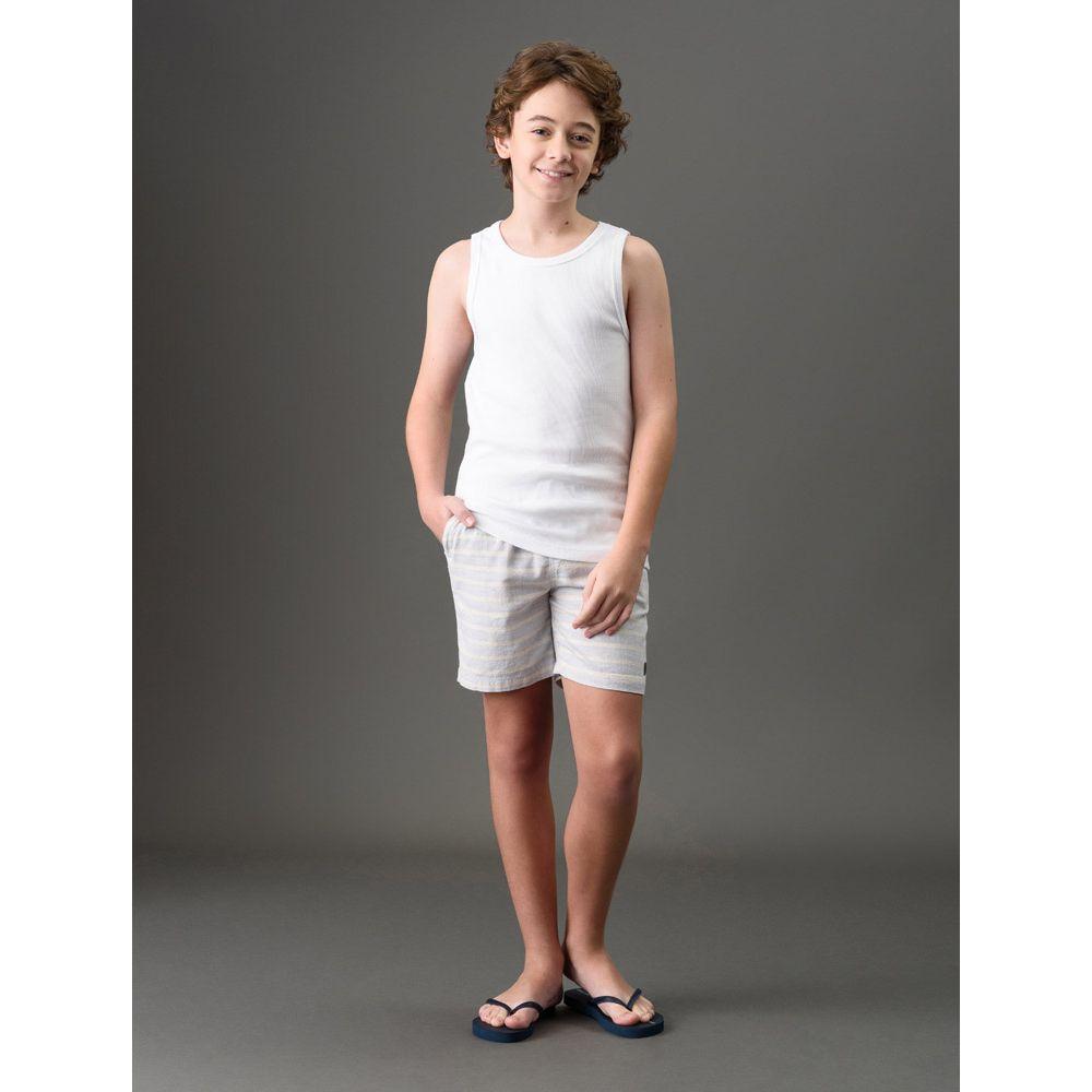 Shorts Menino Elástico Listras Calvin Klein Jeans - Lavanda - 3