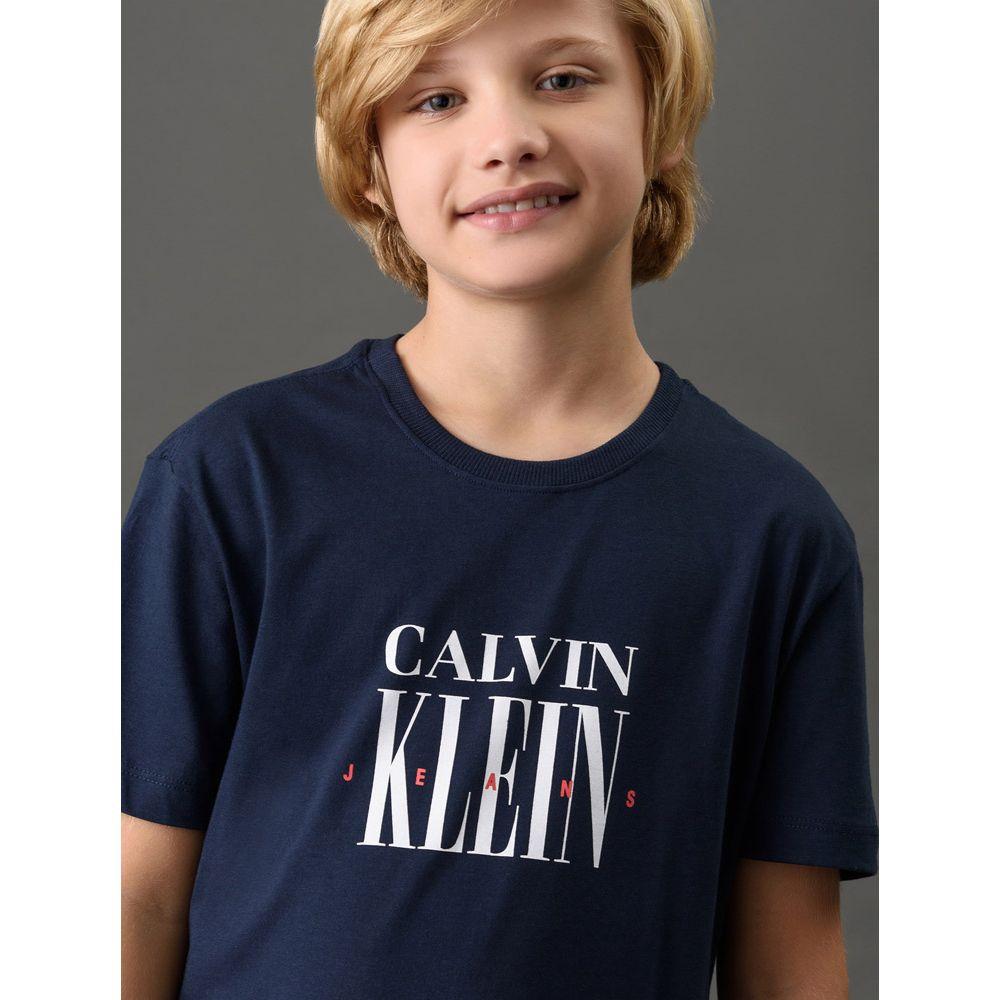 Camiseta Menino Serif Font Calvin Klein Jeans - Marinho - 4