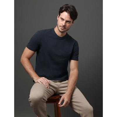 Camiseta Masculina Piquet Patch Borracha Calvin Klein - Marinho