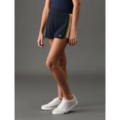 Shorts Menina Retilínea em Contraste Calvin Klein Jeans - Marinho