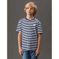 Camiseta Menino Listrado Navy Calvin Klein Jeans - Marinho - 1