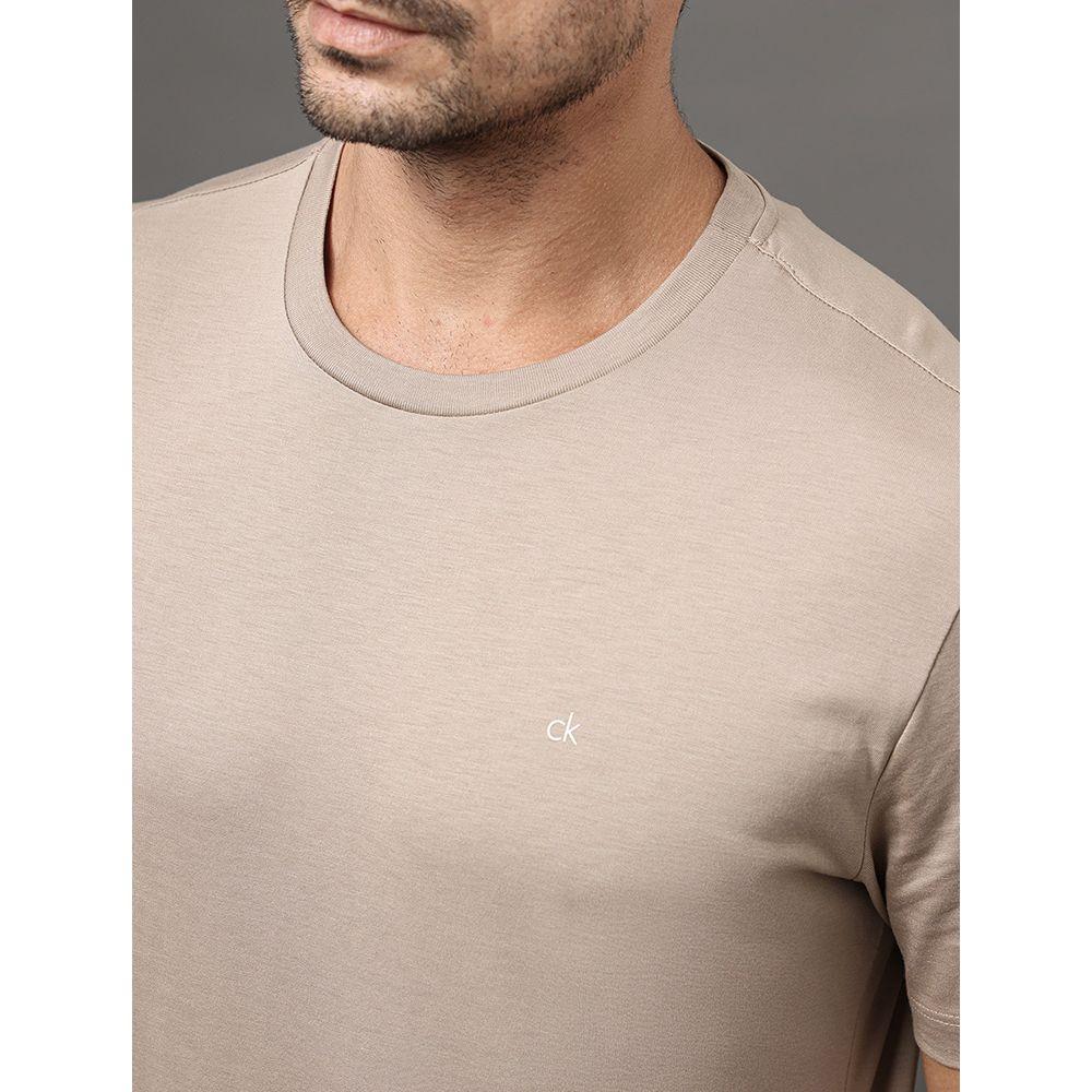 Camiseta Masculina Pima Calvin Klein - Caqui Medio - 4