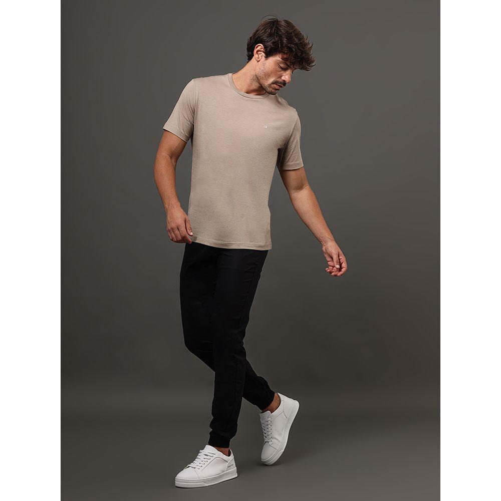 Camiseta Masculina Pima Calvin Klein - Caqui Medio - 5