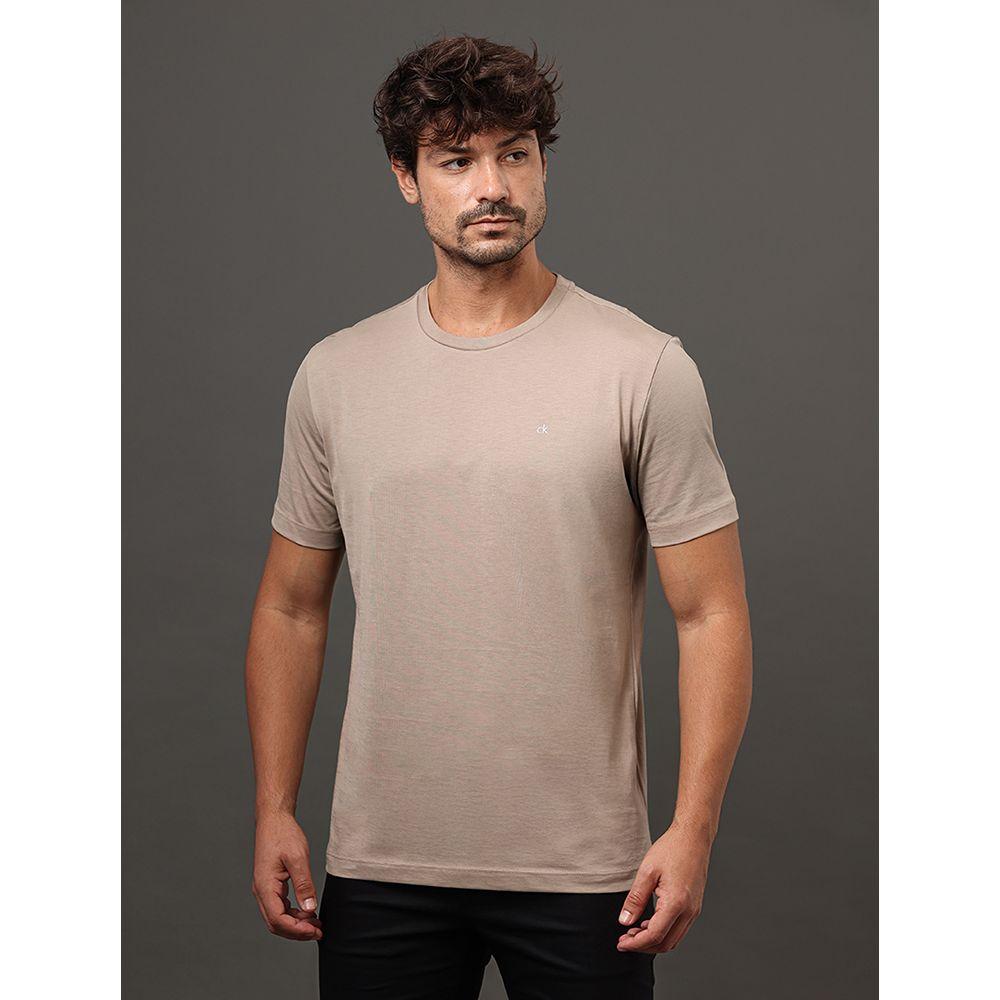 Camiseta Masculina Pima Calvin Klein - Caqui Medio - 1